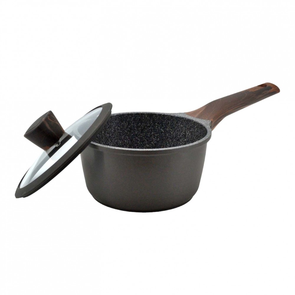 Γαλατιέρα από αλουμίνιο με επίστρωση από πέτρα και καπάκι 18cm