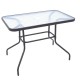 Τραπέζι από μέταλλο σε ανθρακί χρώμα με γυάλινη επιφάνεια 110x60x70