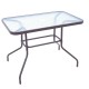 Τραπέζι από μέταλλο σε καφέ χρώμα με γυάλινη επιφάνεια 110x60x70