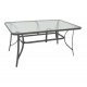 Τραπέζι από μέταλλο σε ανθρακί χρώμα με γυάλινη επιφάνεια 120x70x70
