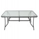 Τραπέζι από μέταλλο σε ανθρακί χρώμα με γυάλινη επιφάνεια 120x70x70
