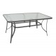 Τραπέζι από μέταλλο σε ανθρακί χρώμα με γυάλινη επιφάνεια 140x80x70