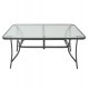 Τραπέζι από μέταλλο σε ανθρακί χρώμα με γυάλινη επιφάνεια 140x80x70