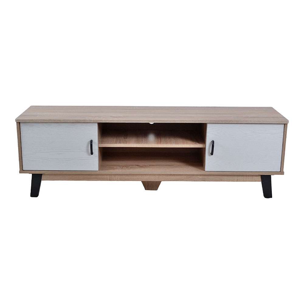 Έπιπλο τηλεόρασης από ξύλο σε φυσικό/λευκό χρώμα 140x38x44