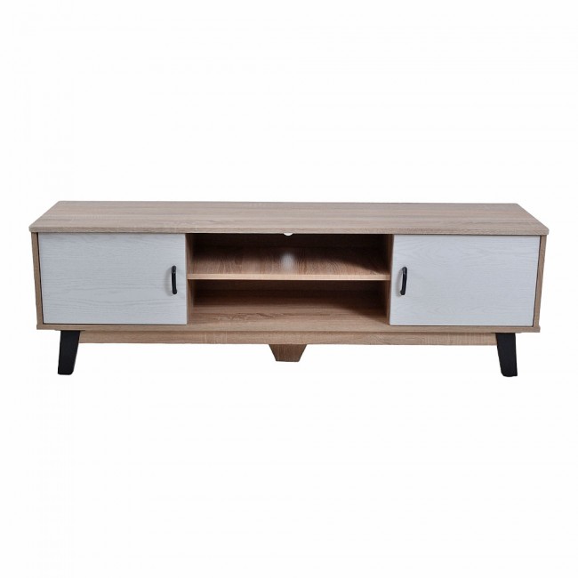 Έπιπλο τηλεόρασης από ξύλο σε φυσικό/λευκό χρώμα 140x38x44