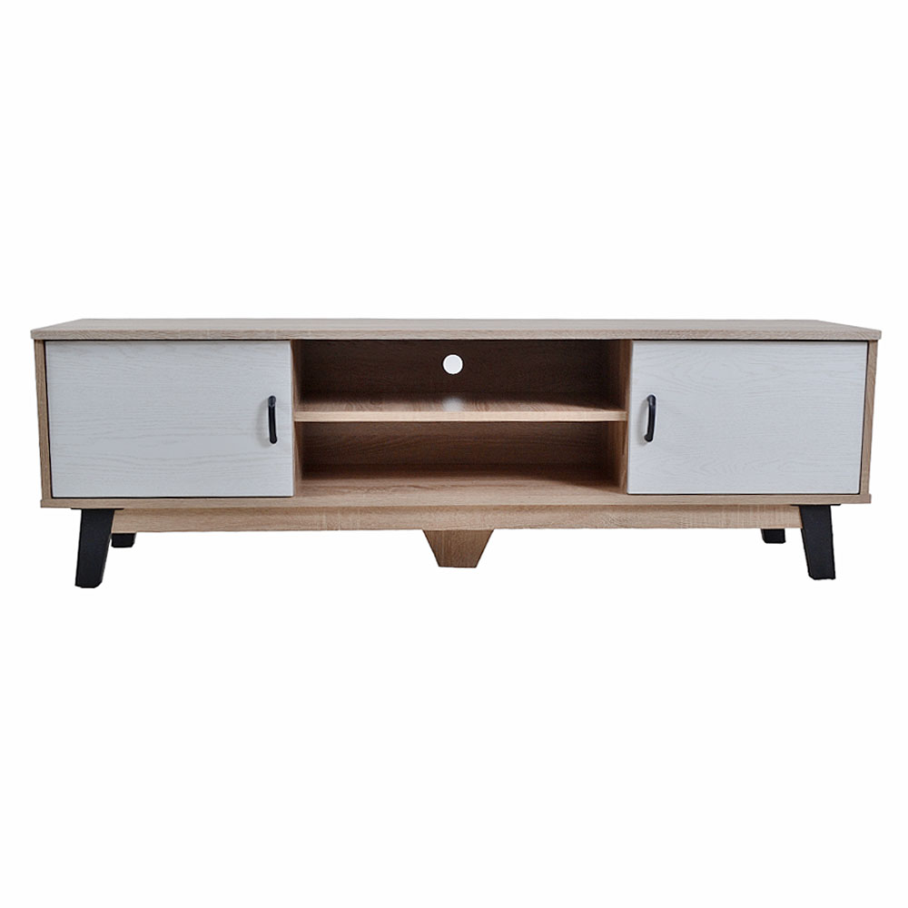 Έπιπλο τηλεόρασης από ξύλο σε φυσικό/λευκό χρώμα 140x38x44