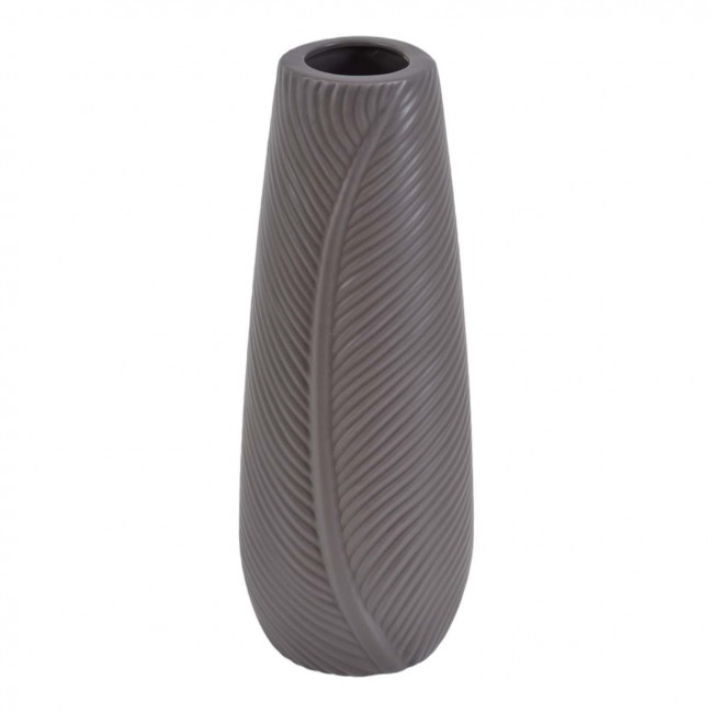 Βάζο κεραμικό με ανάγλυφη υφή σε γκρι/καφέ χρώμα 17x14.5x45.5