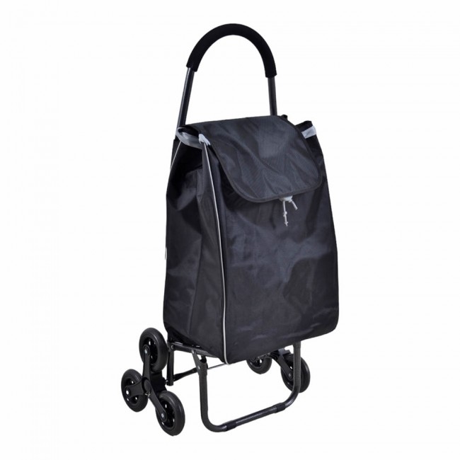 Καρότσι λαϊκής από μέταλλο με μαύρο σάκο 44x33x99