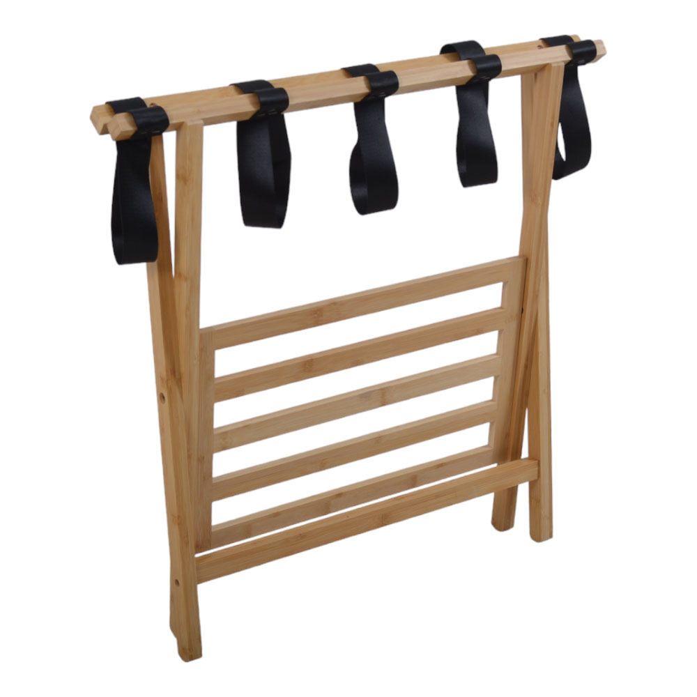 Βάση για βαλίτσες από ξύλο μπαμπού σε χρώμα φυσικό 66x41x51