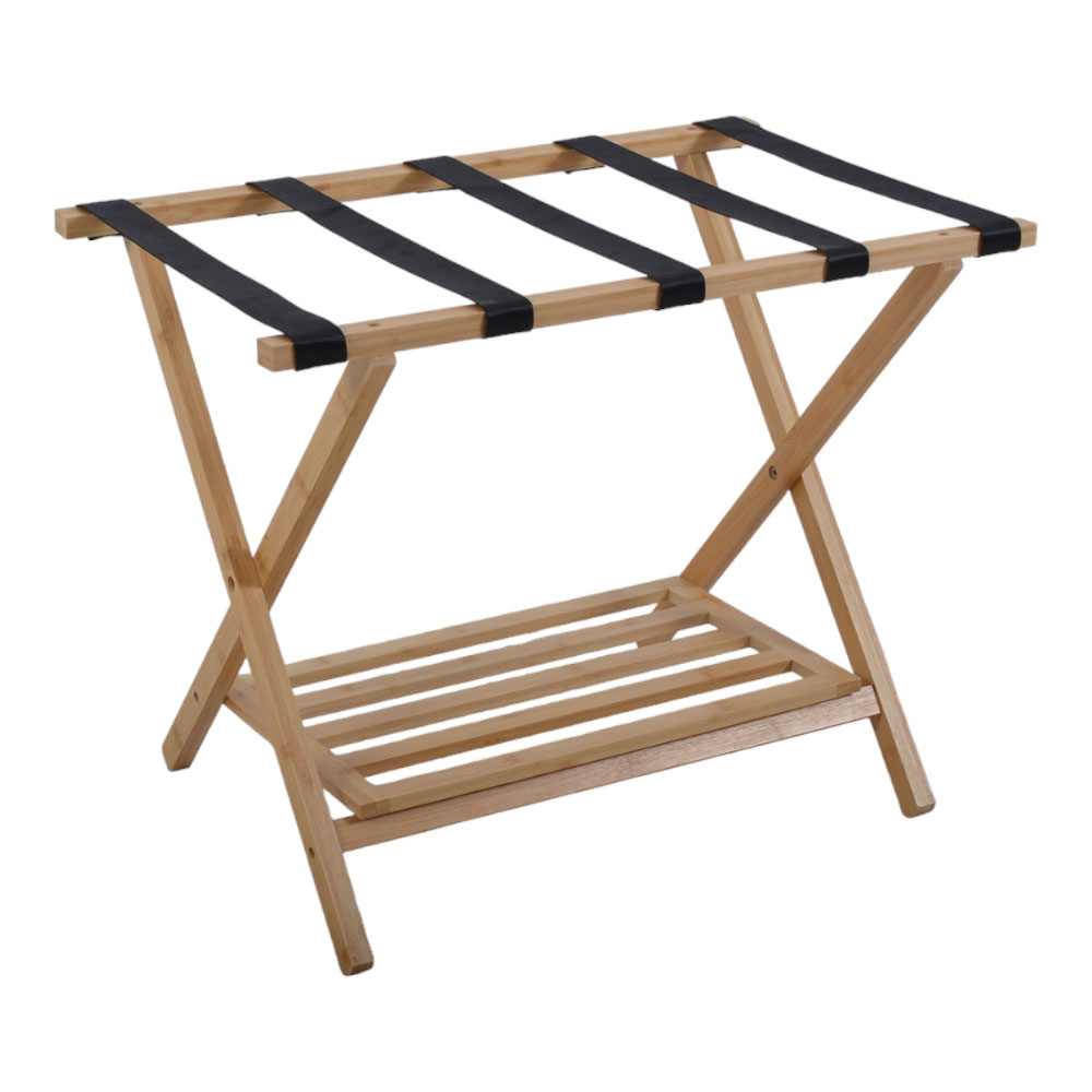 Βάση για βαλίτσες από ξύλο μπαμπού σε χρώμα φυσικό 66x41x51