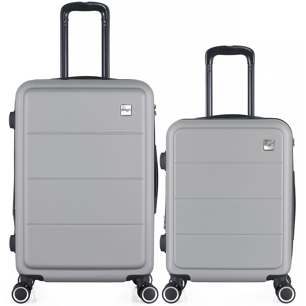 Σετ βαλίτσες από ABS σε ασημί χρώμα 41x26x65