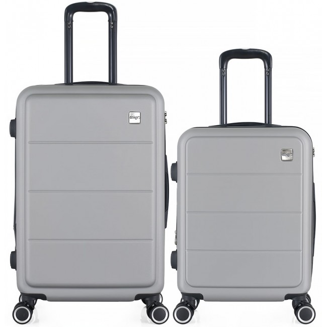 Σετ βαλίτσες από ABS σε ασημί χρώμα 41x26x65