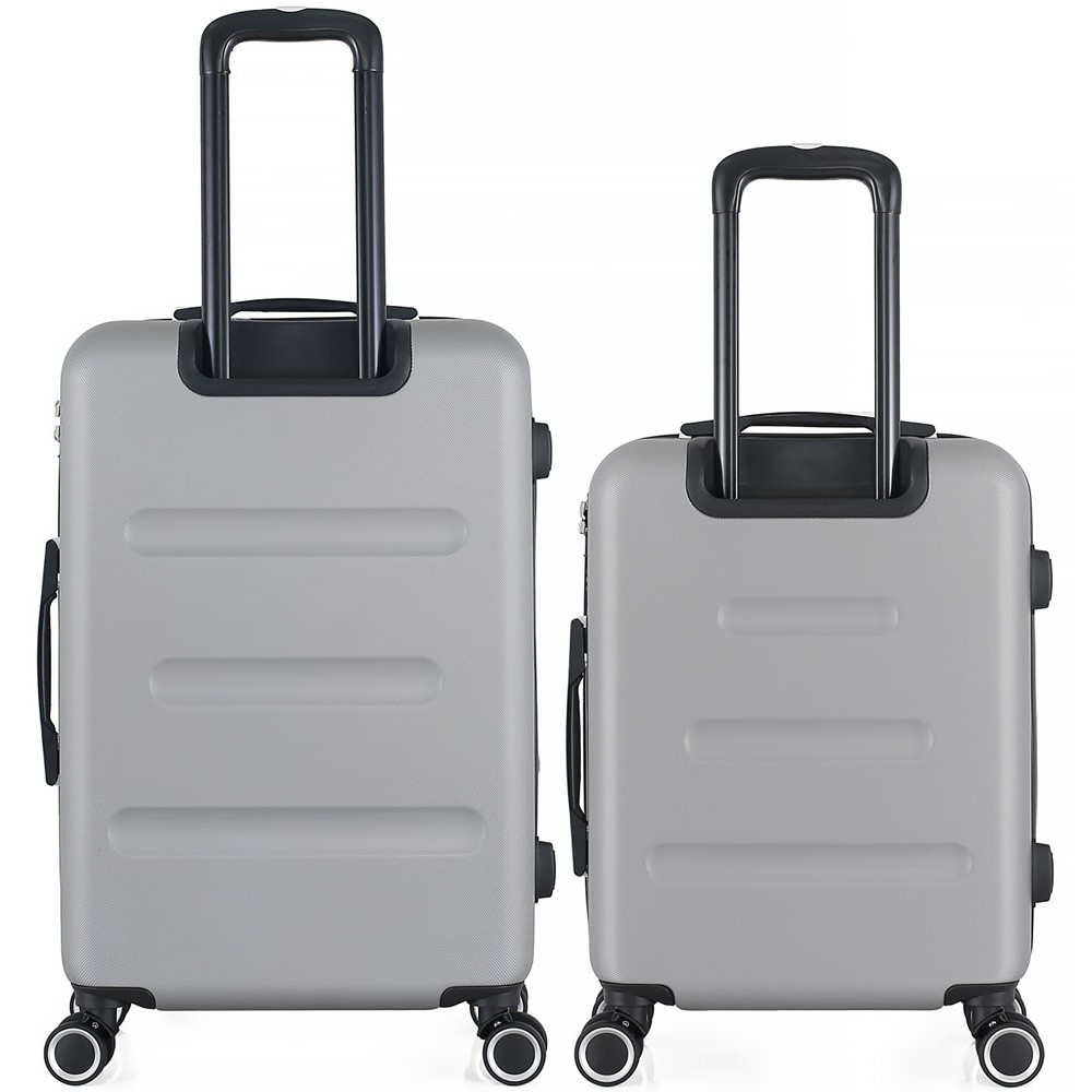 Σετ βαλίτσες από ABS σε ασημί χρώμα 41x26x65