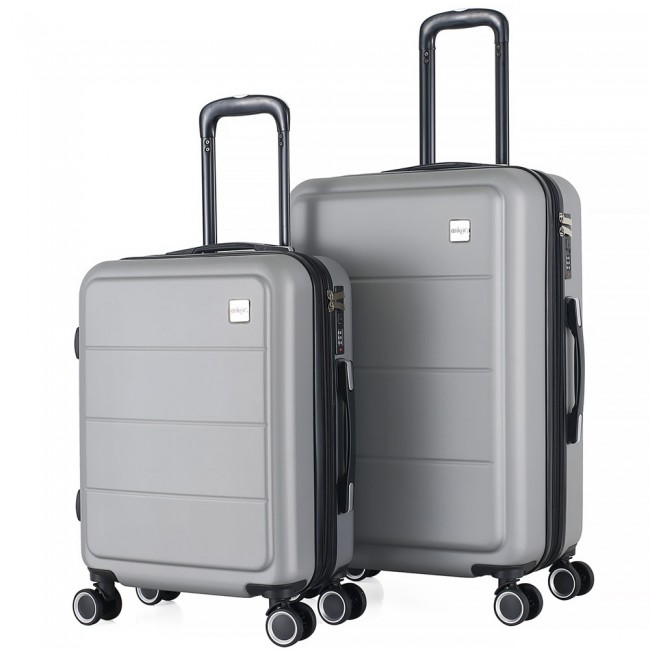 Σετ βαλίτσες από ABS σε ασημί χρώμα 41x26x65