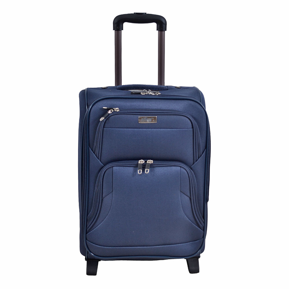 Βαλίτσα από ύφασμα σε μπλε χρώμα 37x24x50