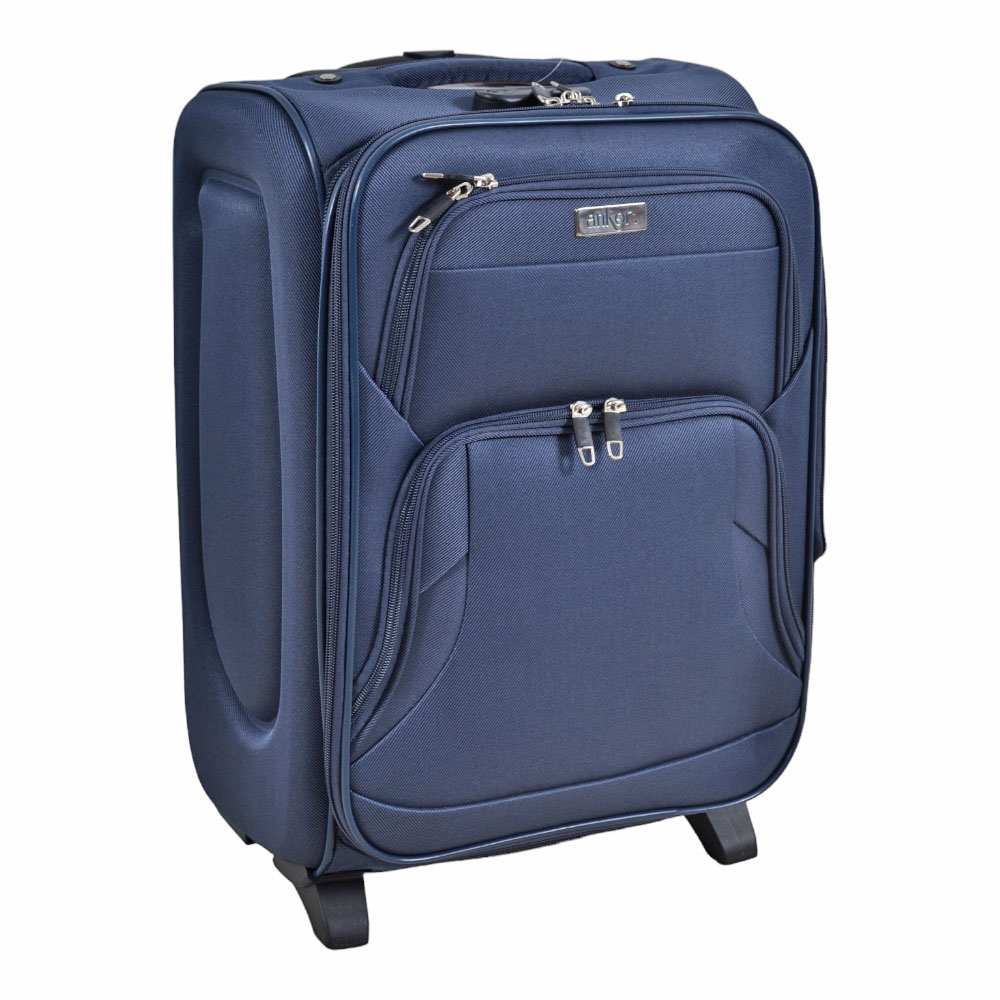 Βαλίτσα από ύφασμα σε μπλε χρώμα 37x24x50