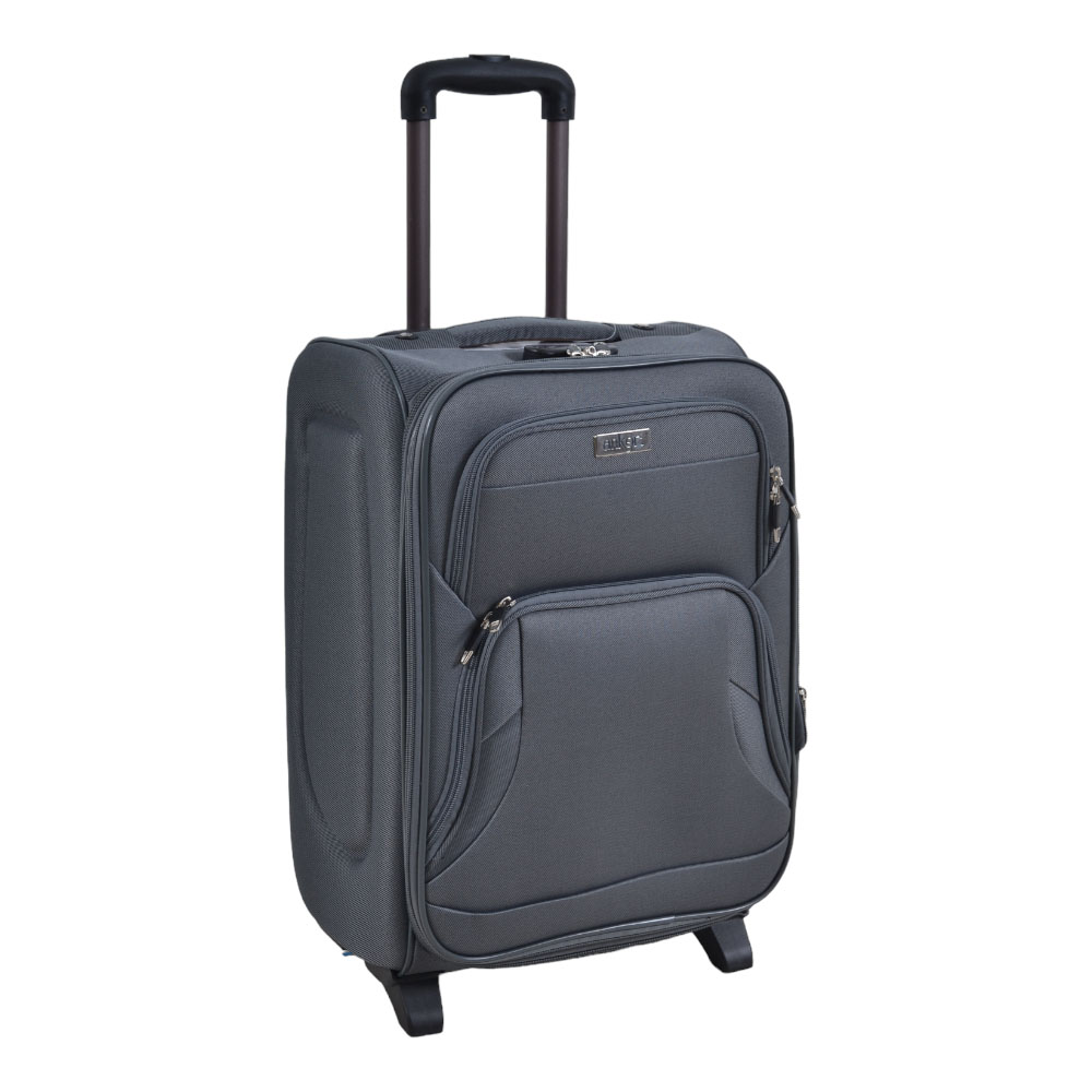 Βαλίτσα από ύφασμα σε γκρι χρώμα 37x24x50