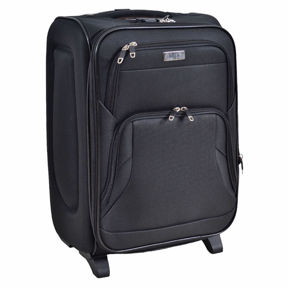 Βαλίτσα από ύφασμα σε μαύρο χρώμα 37x24x50