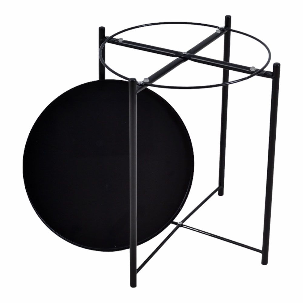 Τραπεζάκι από μέταλλο σε μαύρο ματ χρώμα 42x42x52