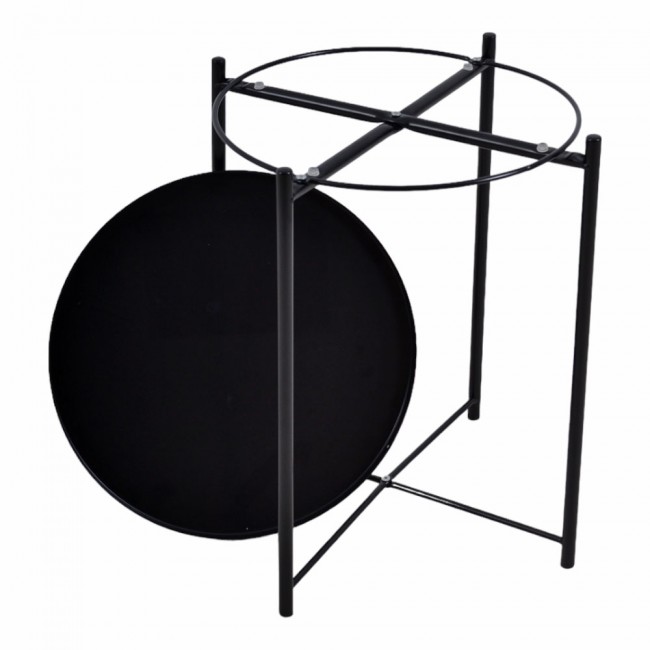 Τραπεζάκι από μέταλλο σε μαύρο ματ χρώμα 42x42x52