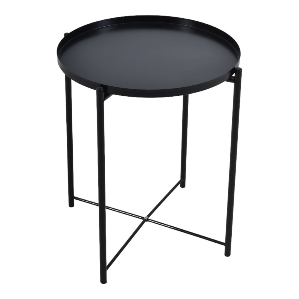 Τραπεζάκι από μέταλλο σε μαύρο ματ χρώμα 42x42x52