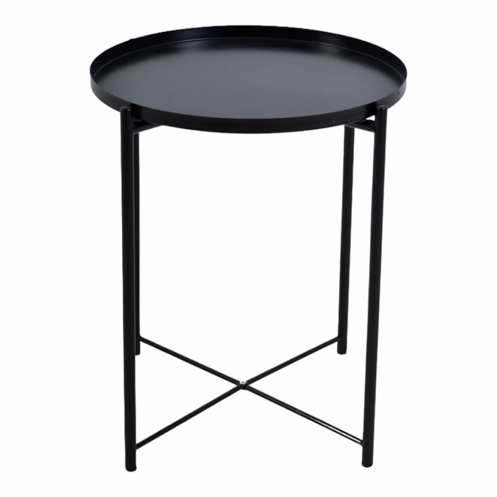 Τραπεζάκι από μέταλλο σε μαύρο ματ χρώμα 42x42x52