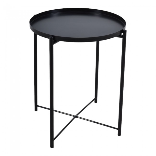 Τραπεζάκι από μέταλλο σε μαύρο ματ χρώμα 42x42x52