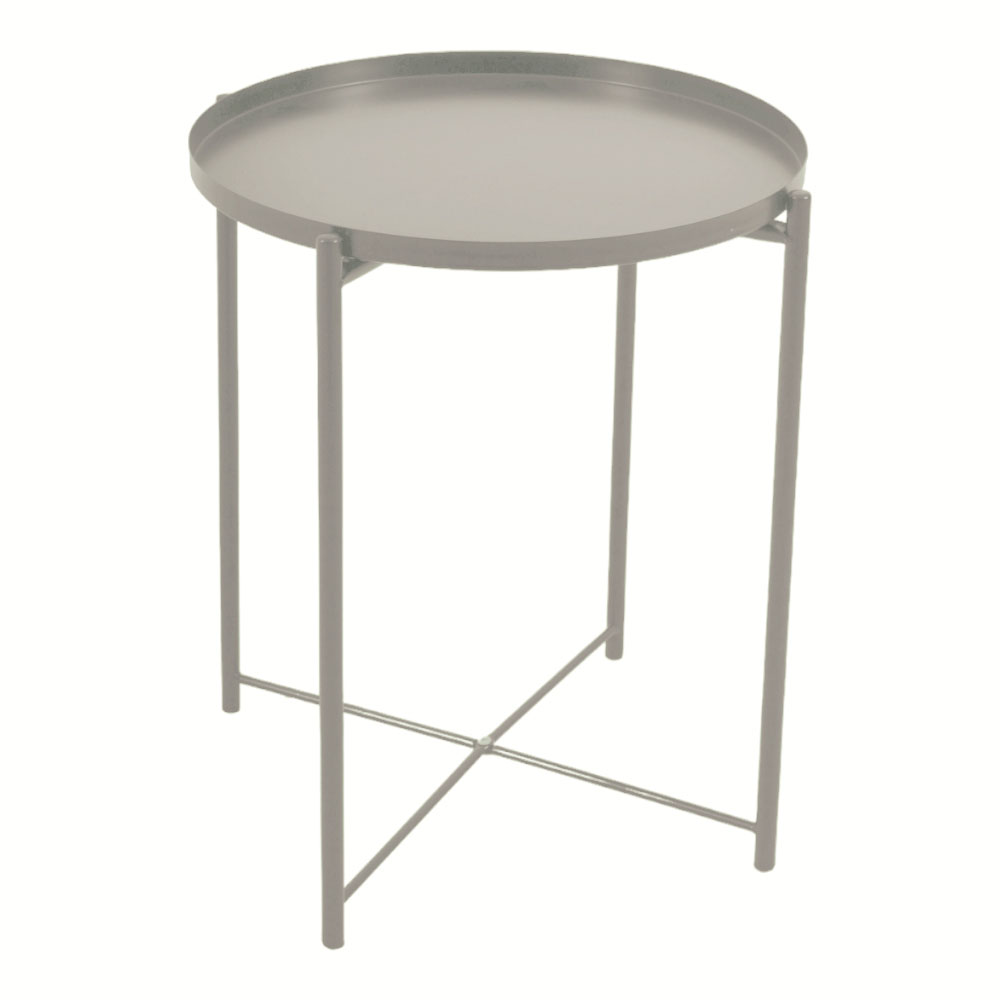Τραπεζάκι από μέταλλο σε γκρι/μπεζ χρώμα 42x42x52