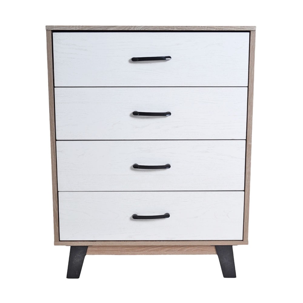 Συρταριέρα από ξύλο σε φυσικό/μαύρο χρώμα 80x40x93