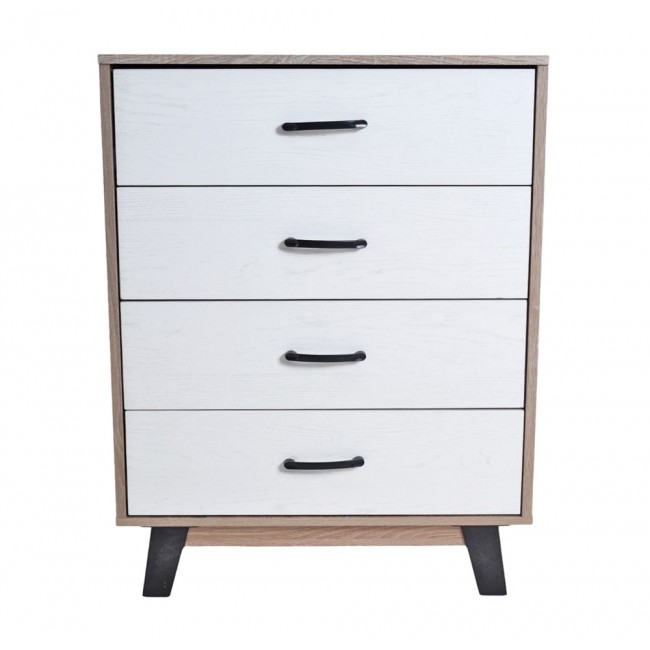 Συρταριέρα από ξύλο σε φυσικό/μαύρο χρώμα 80x40x93