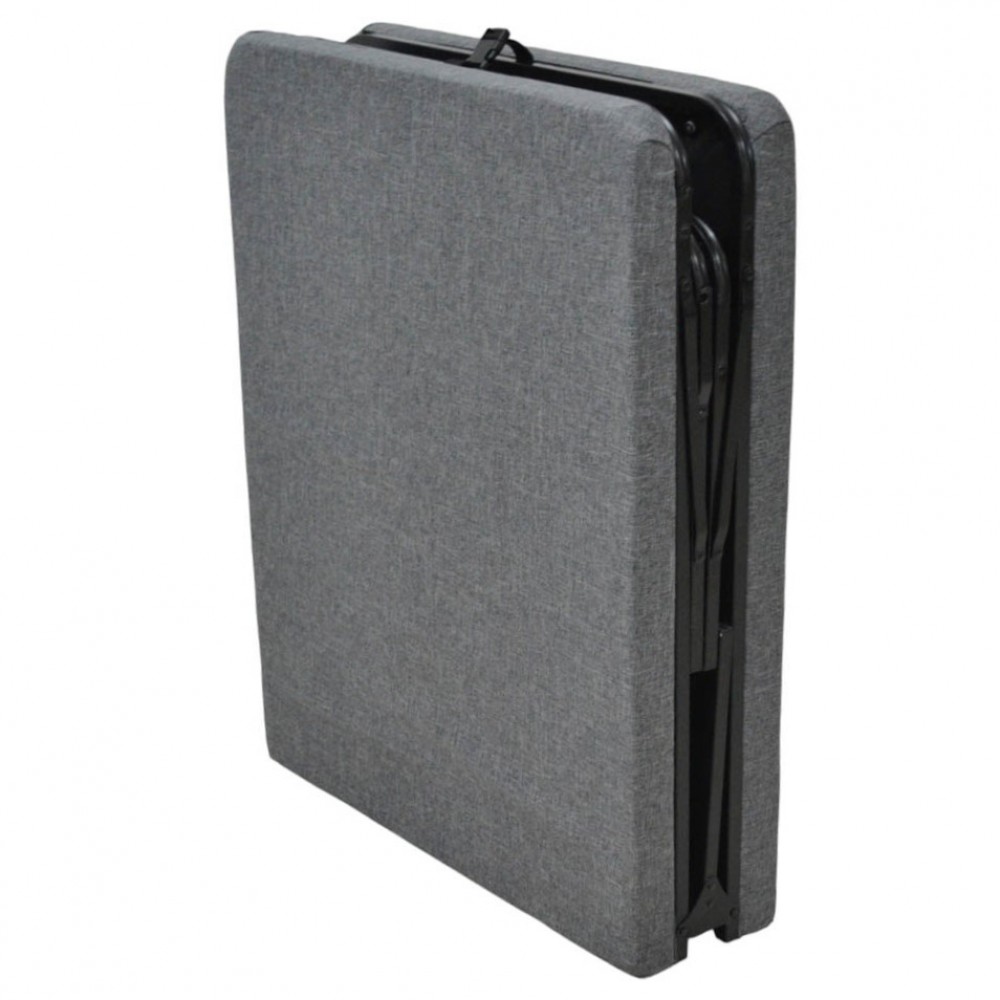 Κρεβάτι πτυσσόμενο με στρώμα από μέταλλο σε μαύρο χρώμα 70x190x38