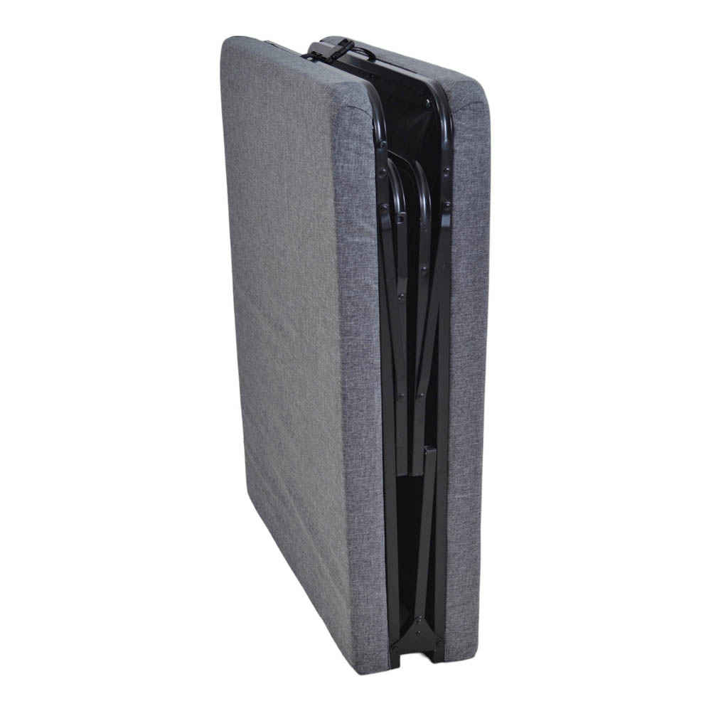 Κρεβάτι πτυσσόμενο με στρώμα από μέταλλο σε μαύρο χρώμα 70x190x38