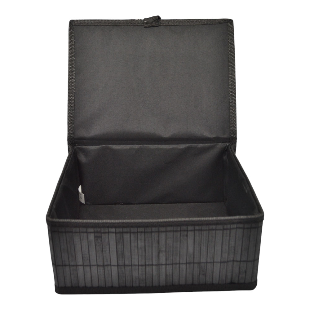 Σετ κουτιά αποθήκευσης 3τμχ από μπαμπού σε χρώμα μαύρο 32x25x15