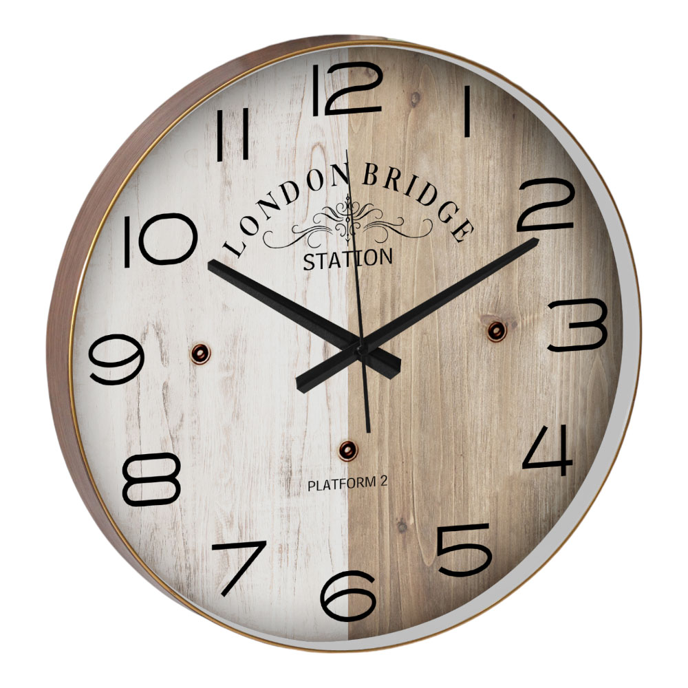 Ρολόι τοίχου ''LONDON BRIDGE'' από πλαστικό σε χρώμα φυσικό 40x40x4