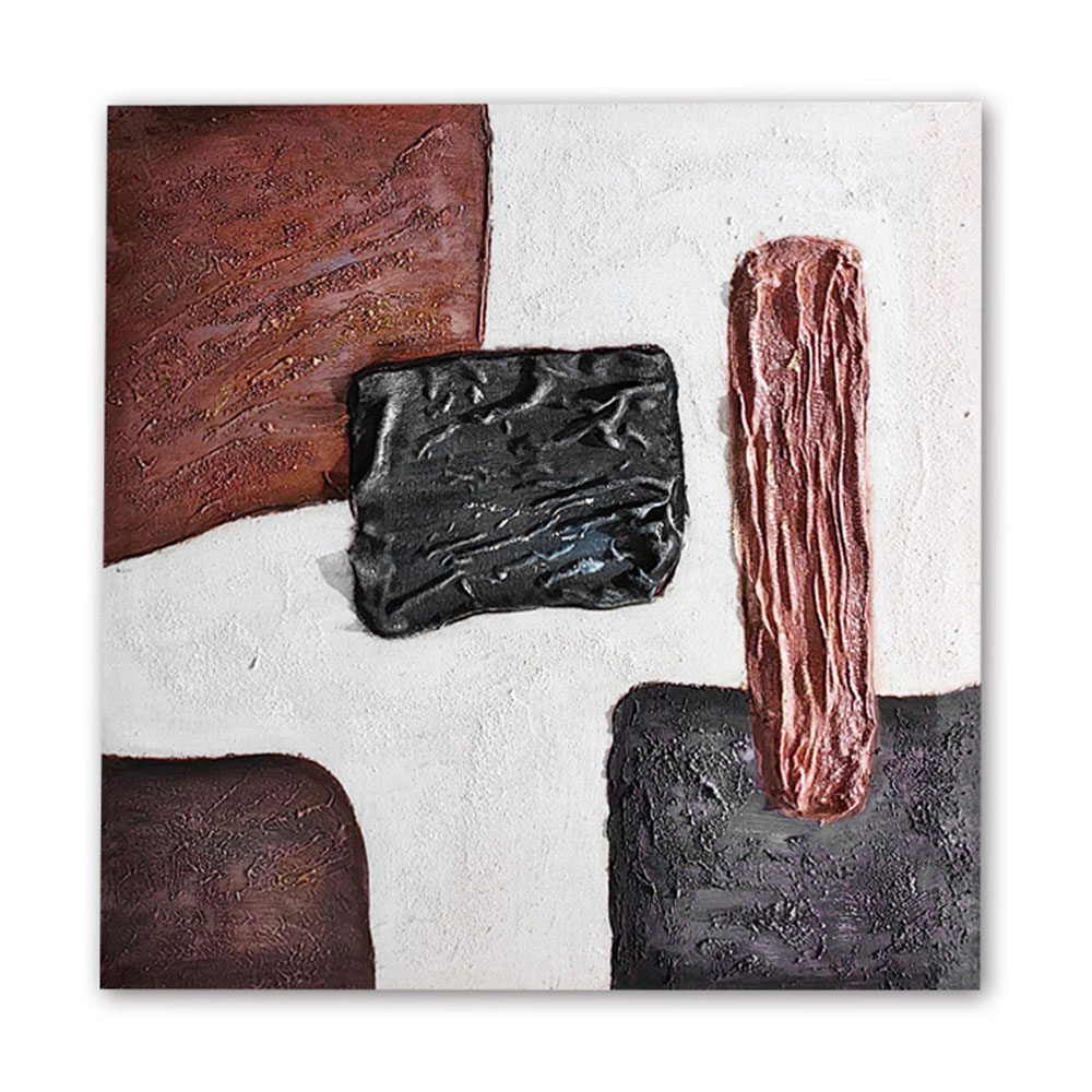 Πίνακας ελαιογραφία σε καμβά αφηρημένα σχήματα 60x60