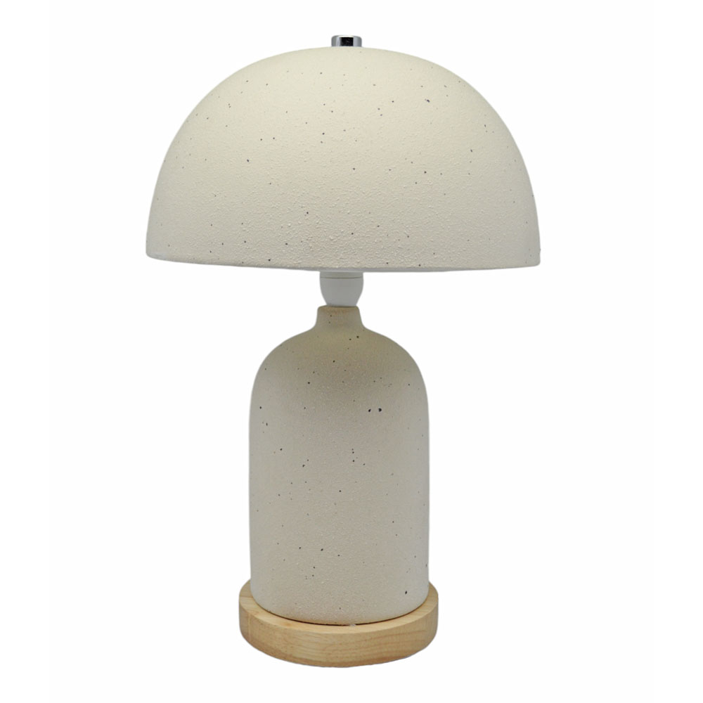 Πορτατίφ κεραμικό με κεραμικό καπέλο σε χρώμα μπεζ  21.5x12x33 Ε14/ΜΑΧ 40W