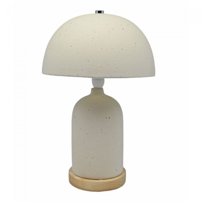 Πορτατίφ κεραμικό με κεραμικό καπέλο σε χρώμα μπεζ  21.5x12x33 Ε14/ΜΑΧ 40W