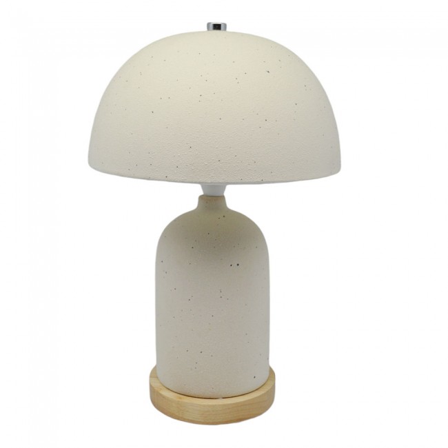 Πορτατίφ κεραμικό με κεραμικό καπέλο σε χρώμα μπεζ  21.5x12x33 Ε14/ΜΑΧ 40W