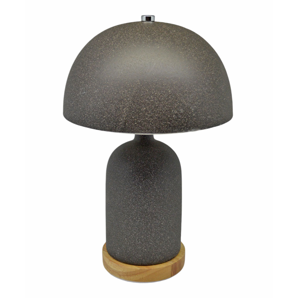 Πορτατίφ κεραμικό με κεραμικό καπέλο σε χρώμα γκρι 21.5x12x33 Ε14/ΜΑΧ 40W