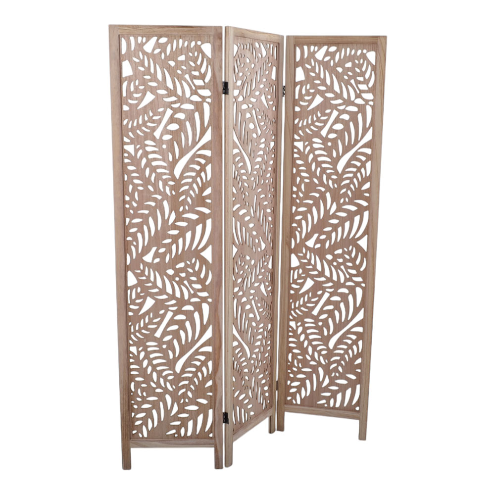 Παραβάν τριπλό από ξύλο σε χρώμα φυσικό 120x6x170