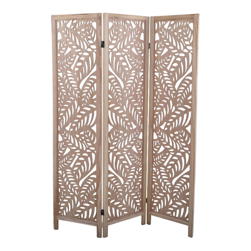 Παραβάν τριπλό από ξύλο σε χρώμα φυσικό 120x6x170