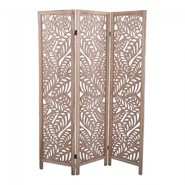 Παραβάν τριπλό από ξύλο σε χρώμα φυσικό 120x6x170