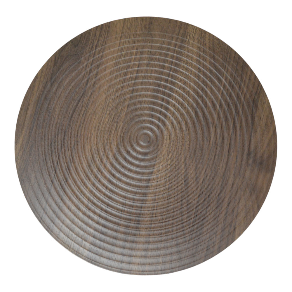 Τραπέζι βοηθητικό από μέταλλο/ξύλο σε χρώμα μαύρο/καρυδί Φ35x40