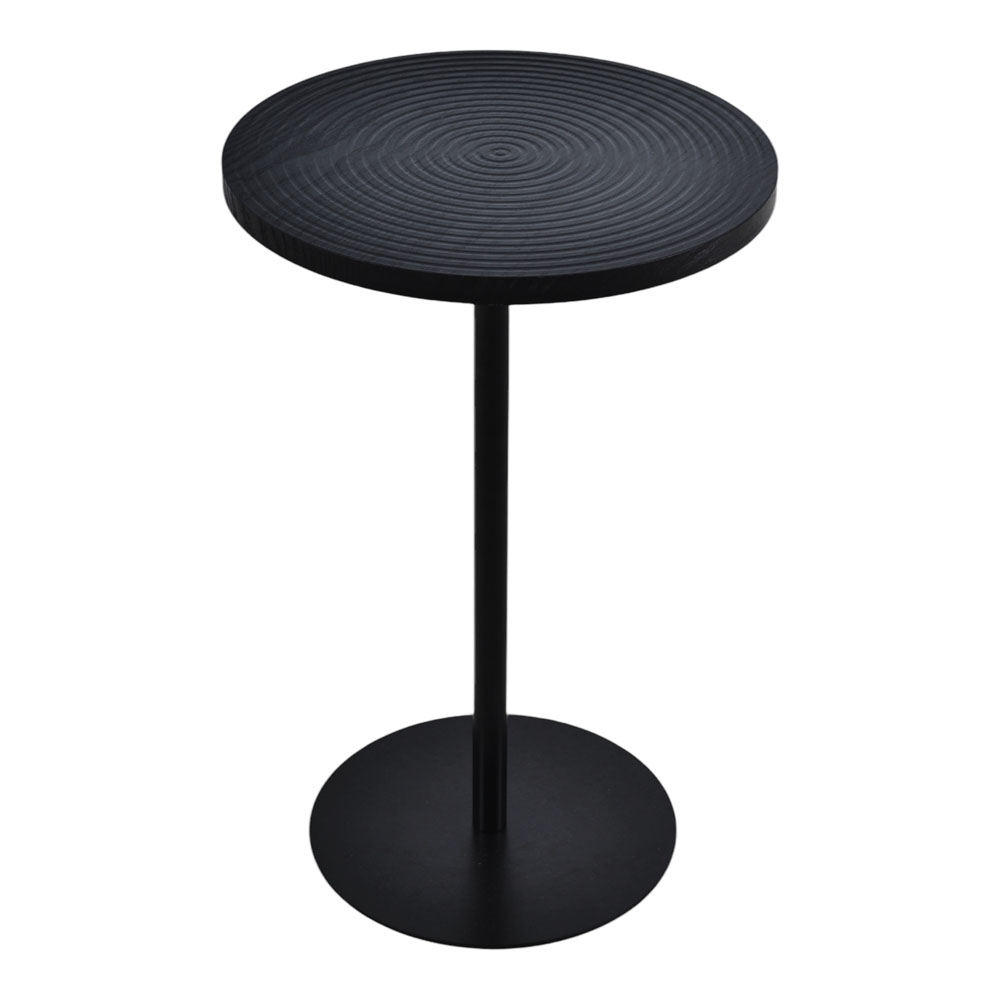 Τραπέζι βοηθητικό από μέταλλο/ξύλο σε χρώμα μαύρο Φ35x53.5