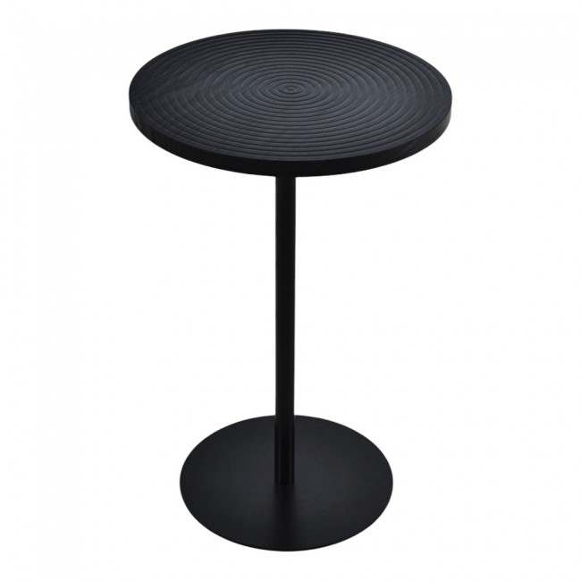 Τραπέζι βοηθητικό από μέταλλο/ξύλο σε χρώμα μαύρο Φ35x53.5