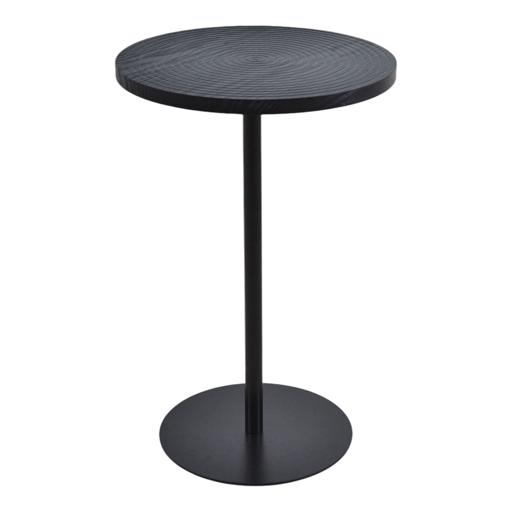 Τραπέζι βοηθητικό από μέταλλο/ξύλο σε χρώμα μαύρο Φ35x53.5