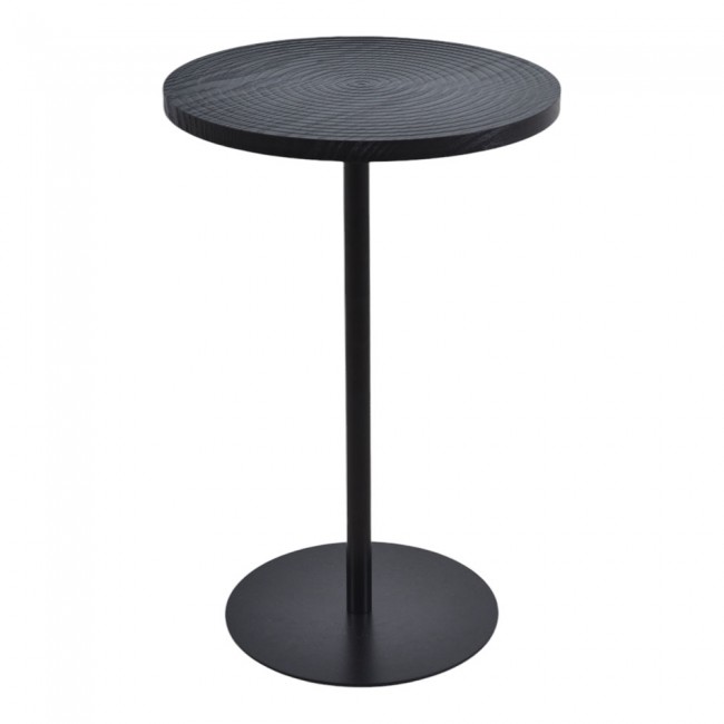 Τραπέζι βοηθητικό από μέταλλο/ξύλο σε χρώμα μαύρο Φ35x53.5