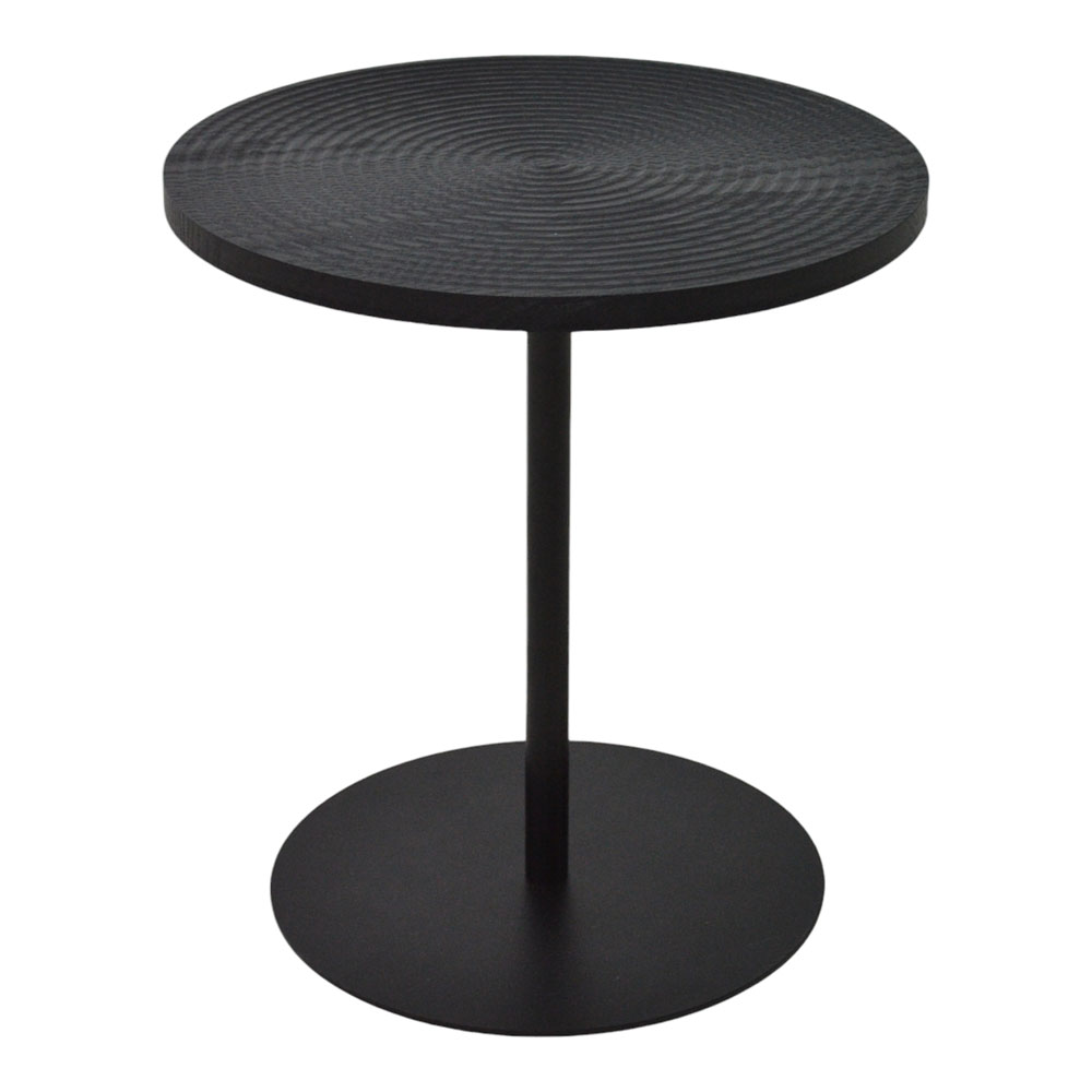 Τραπέζι βοηθητικό από μέταλλο/ξύλο σε χρώμα μαύρο Φ40x43