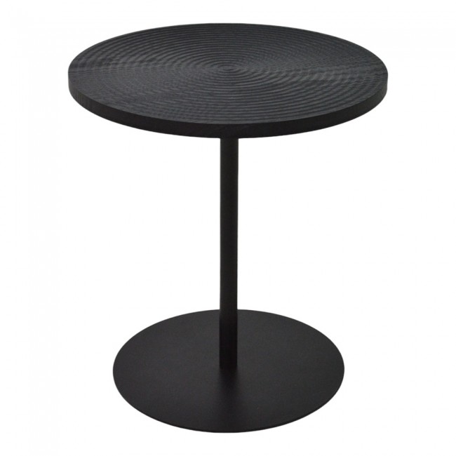 Τραπέζι βοηθητικό από μέταλλο/ξύλο σε χρώμα μαύρο Φ40x43