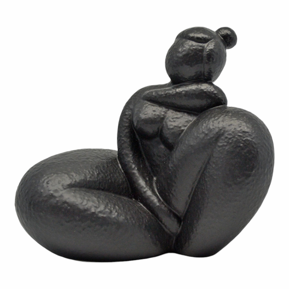 Επιτραπέζιο διακοσμητικό κεραμικό σε χρώμα μαύρο ματ 17.5x15x16